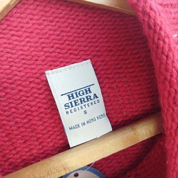Vintage 90s Mock Neck Sweater Size S Red Argyle NWT Deadstock Grunge High Sierra - Picture 7 of 9
